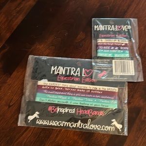 New MANTRA LOVE equestrian, edition, headbands, and elastics